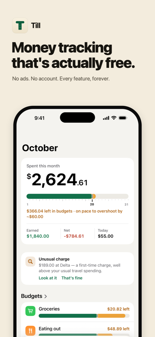 Home: money tracking that's actually free
